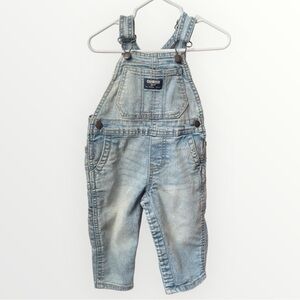 OshKosh B’Gosh Baby Boys 12 Months Denim Overalls Light Wash Jeans